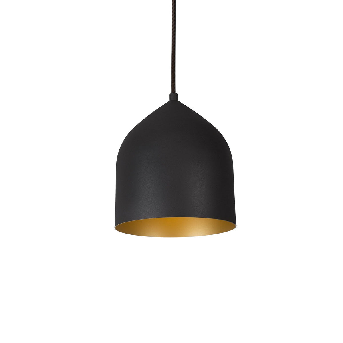 Mini-suspension Helena Noir / Or, Revêtement texturé – Kuzco Lighting