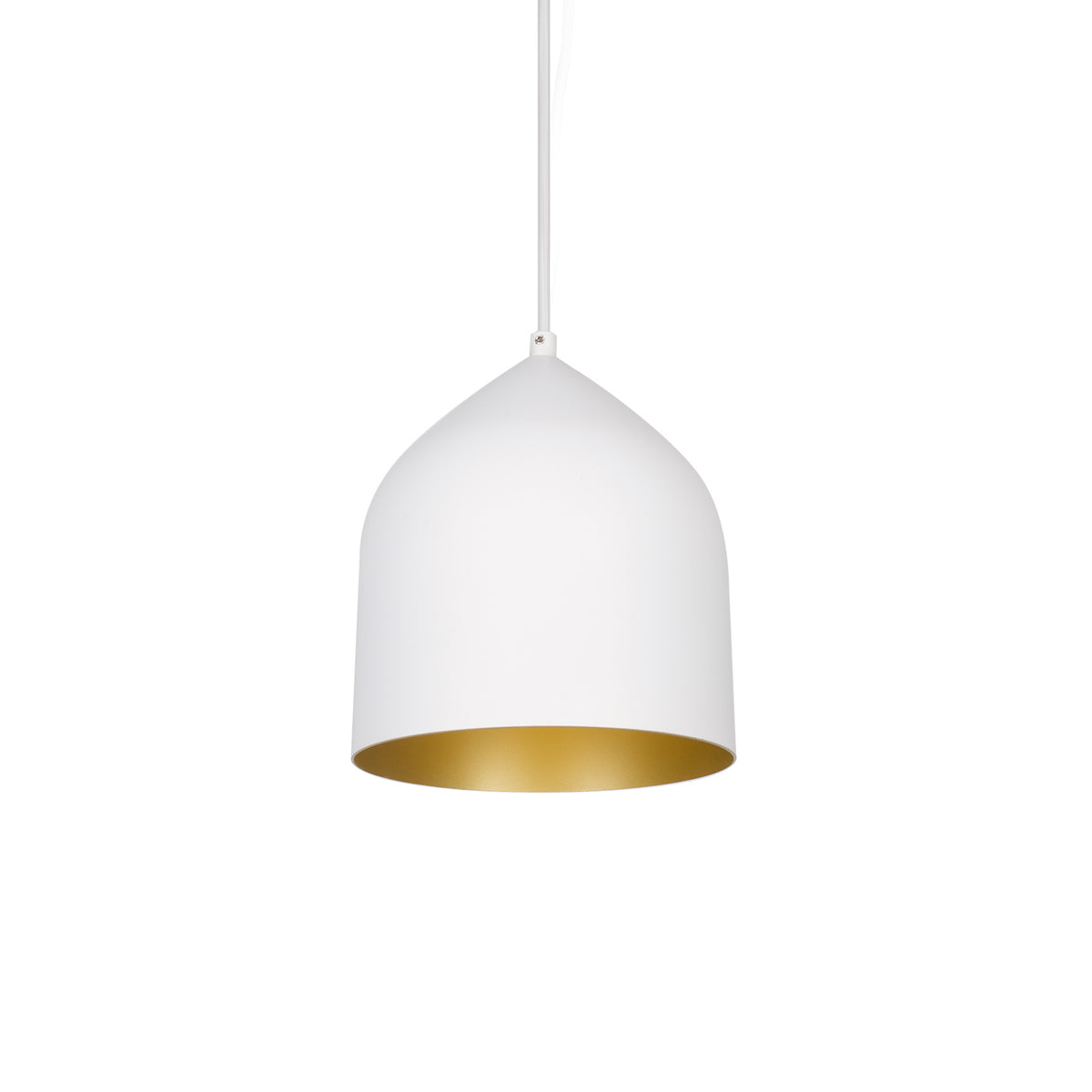 Mini-suspension Helena Blanc / Or, Diffuseur blanc acrylique – Kuzco Lighting