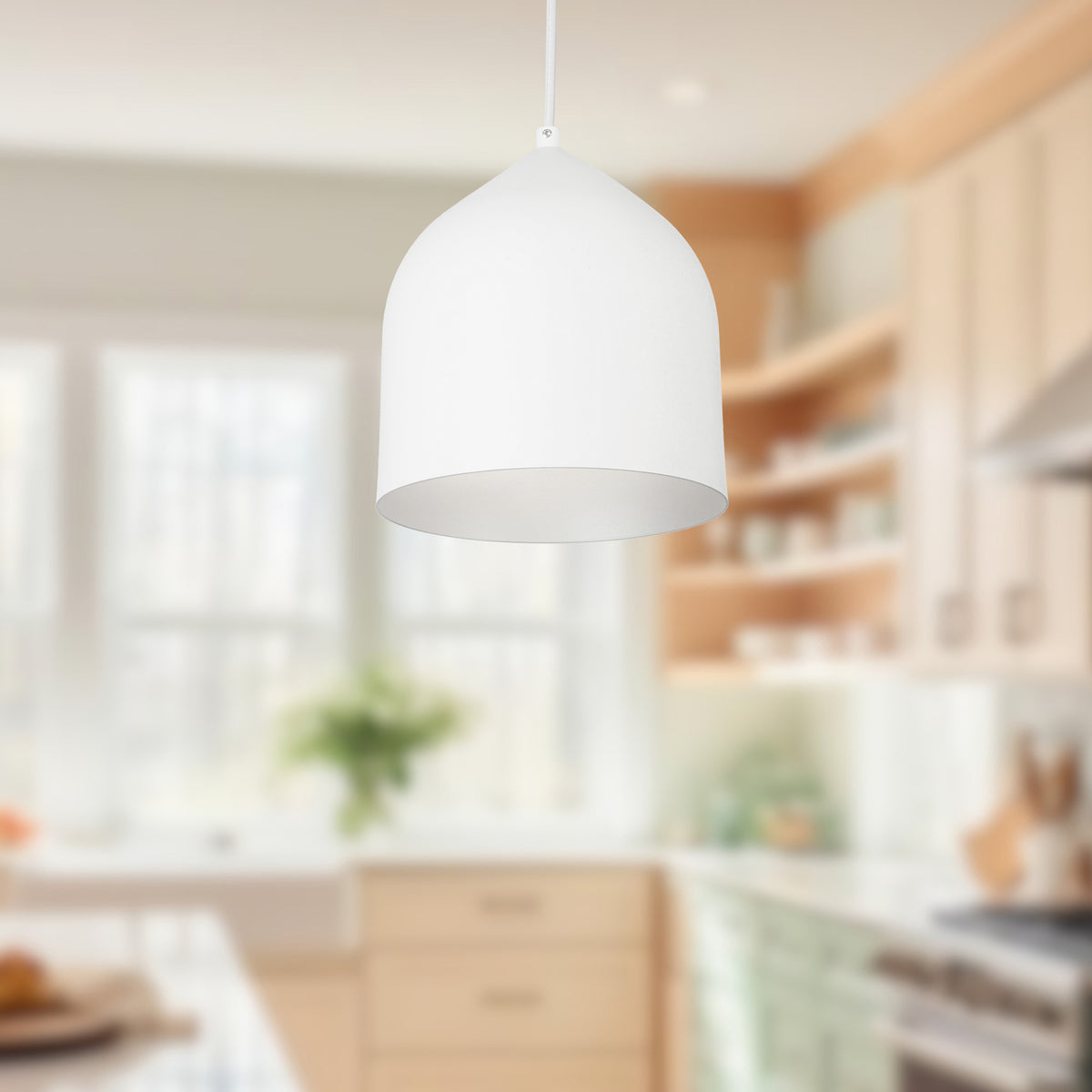 Mini-suspension Helena Blanc / Argent, Diffuseur blanc acrylique – vue 2