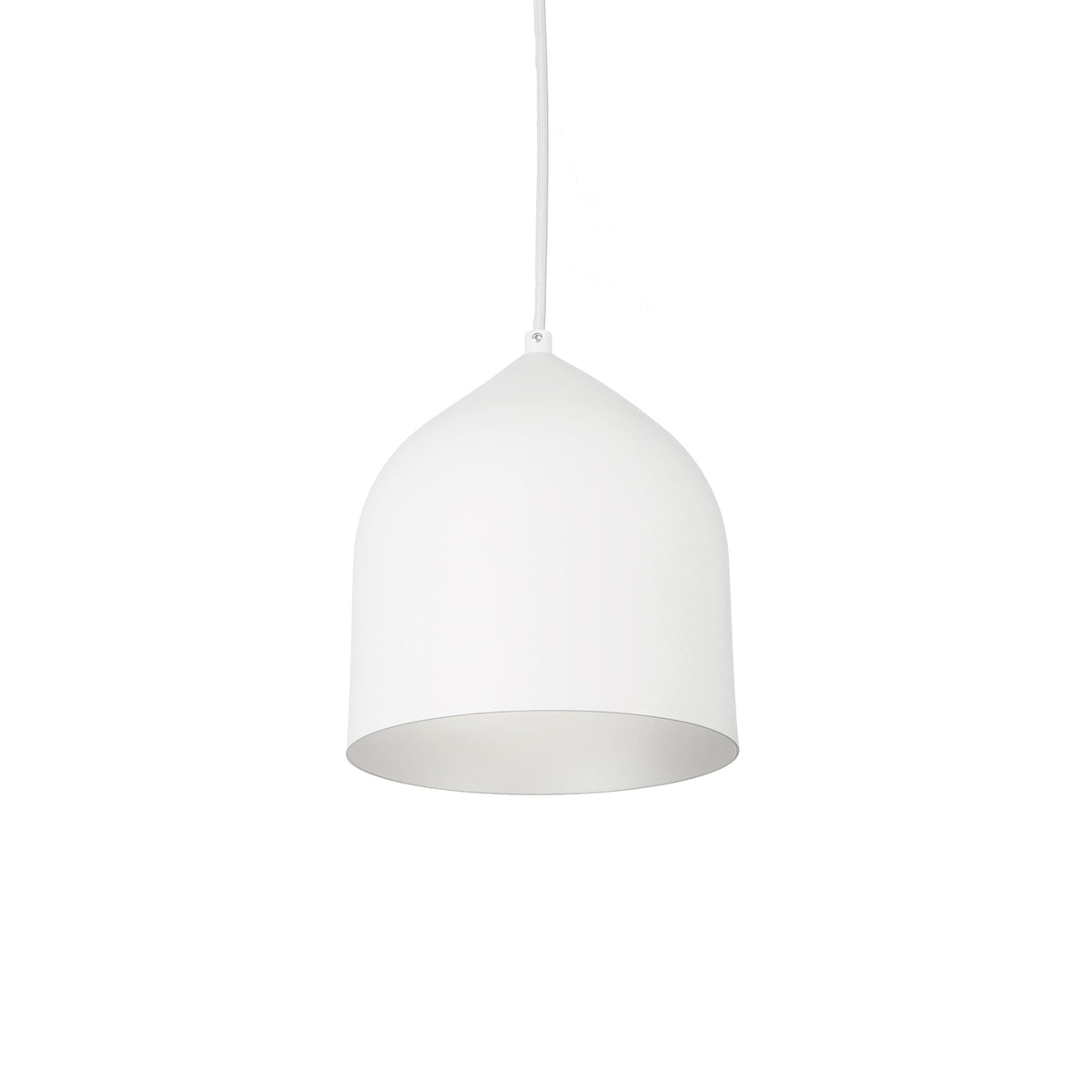 Mini-suspension Helena Blanc / Argent, Diffuseur blanc acrylique – Kuzco Lighting