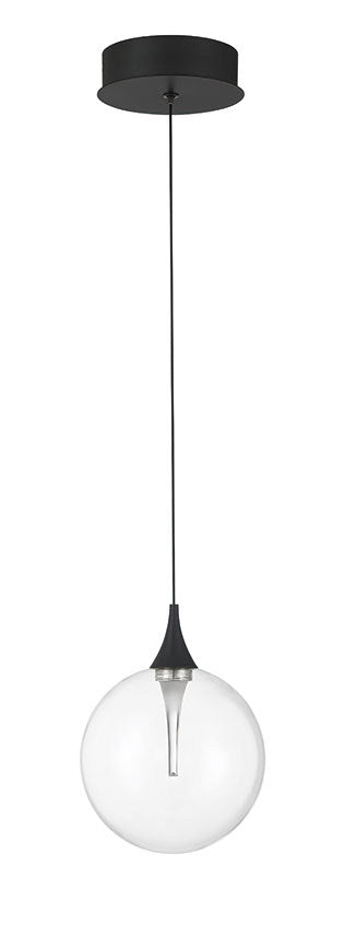 Mini-suspension Iissa Noir mat, Verre transparent – vue 4