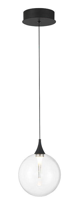 Mini-suspension Iissa Noir mat, Verre transparent – Eurofase