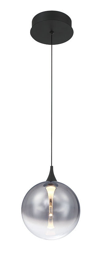 Mini-suspension Iissa Noir mat, Verre fumé – vue 3