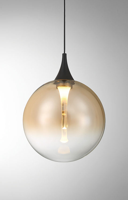 Mini-suspension Iissa Noir mat, Verre ambre – vue 6