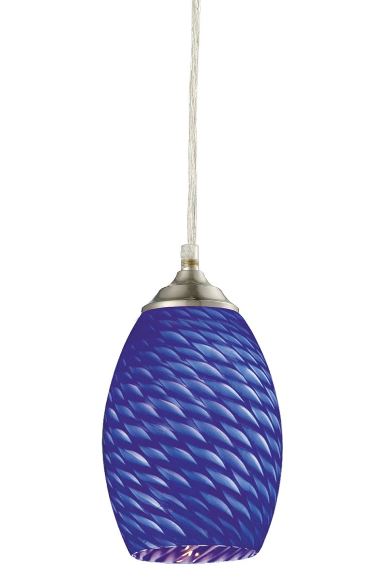 Mini-suspension Jazz - Nickel brossé Bleu by Z-Lite | Luminaires & cie