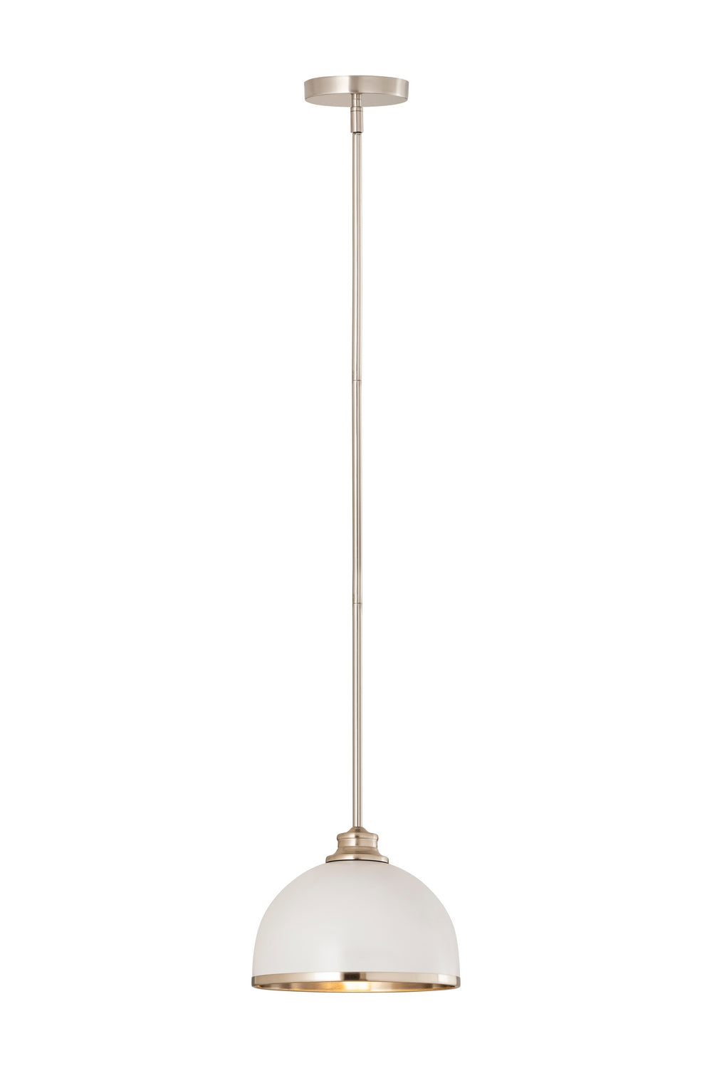 Mini-suspension Landry Blanc mat + Nickel brossé – Z-Lite