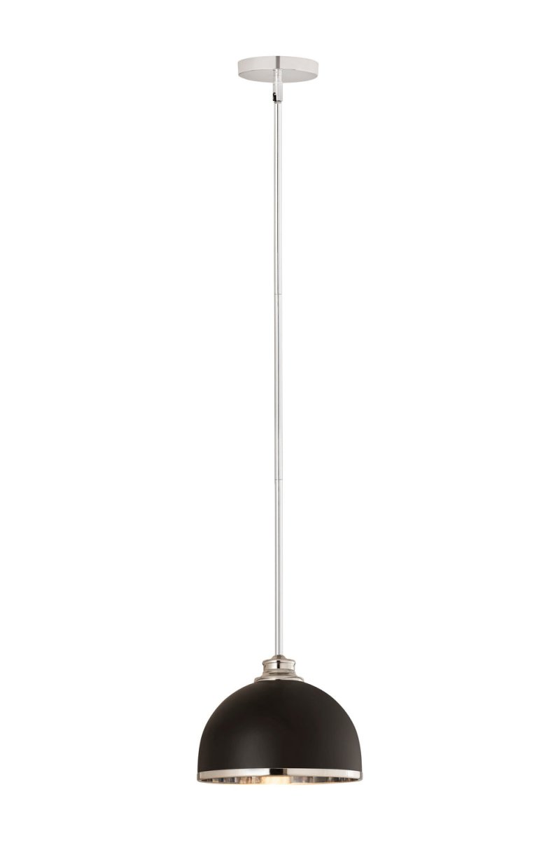 Mini-suspension Landry - Noir mat + Chrome by Z-Lite | Luminaires & cie