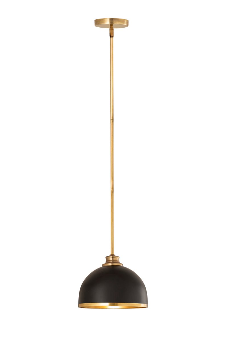 Mini-suspension Landry - Noir mat + Laiton bruni by Z-Lite | Luminaires & cie