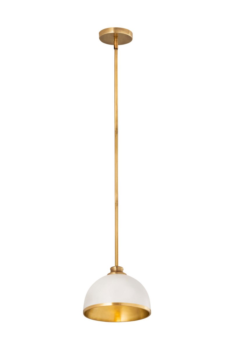 Mini-suspension Landry - Blanc mat + Laiton bruni by Z-Lite | Luminaires & cie