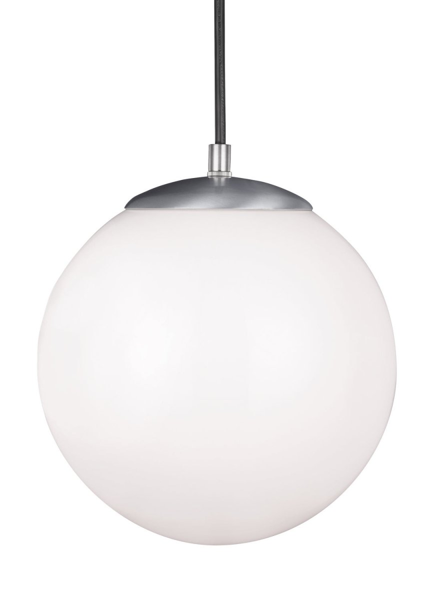 Mini-suspension Leo - Hanging Globe - Satin Aluminum Matte White 10 by Visual Comfort Studio | Luminaires & cie