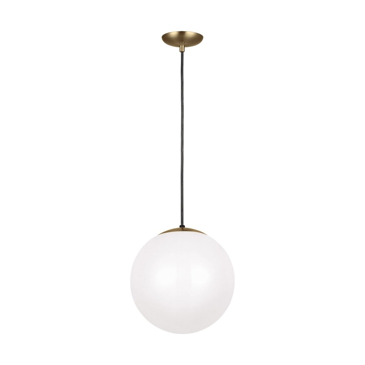 Mini-suspension Leo - Hanging Globe - Satin Brass Matte White 14 by Visual Comfort Studio | Luminaires & cie