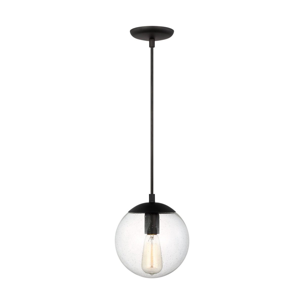 Mini-suspension Leo - Hanging Globe - Midnight Black Clear Seeded 8 by Visual Comfort Studio | Luminaires & cie