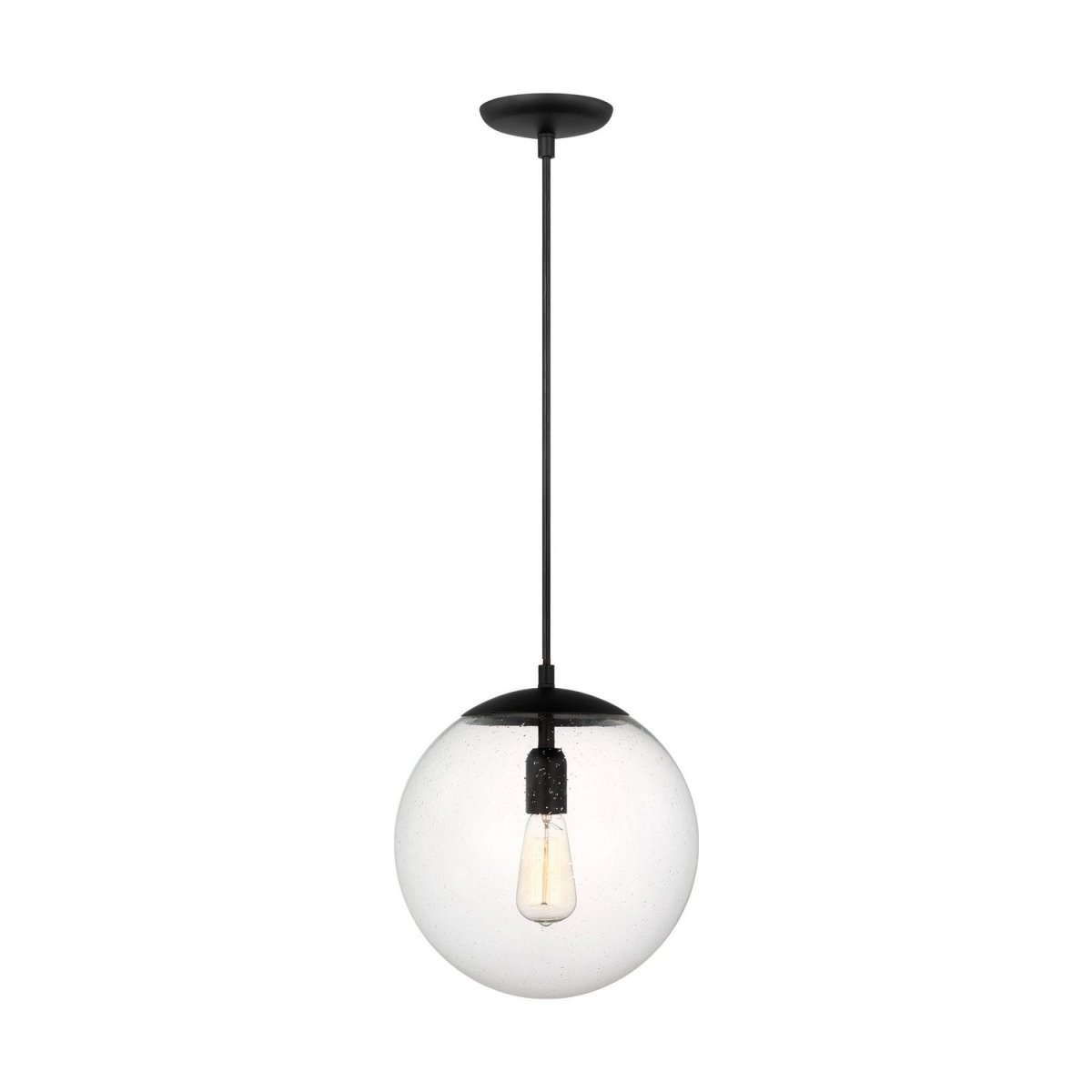 Mini-suspension Leo - Hanging Globe - Midnight Black Clear Seeded 12 by Visual Comfort Studio | Luminaires & cie