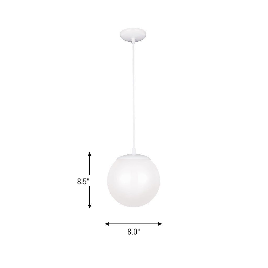 Mini-suspension Leo - Hanging Globe - Satin Brass Clear Seeded 14 by Visual Comfort Studio | Luminaires & cie