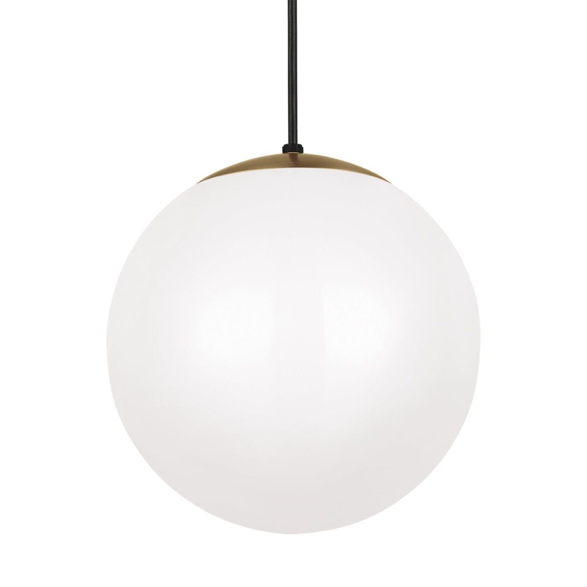 Mini-suspension Leo - Hanging Globe - Satin Brass Clear Seeded 14 by Visual Comfort Studio | Luminaires & cie