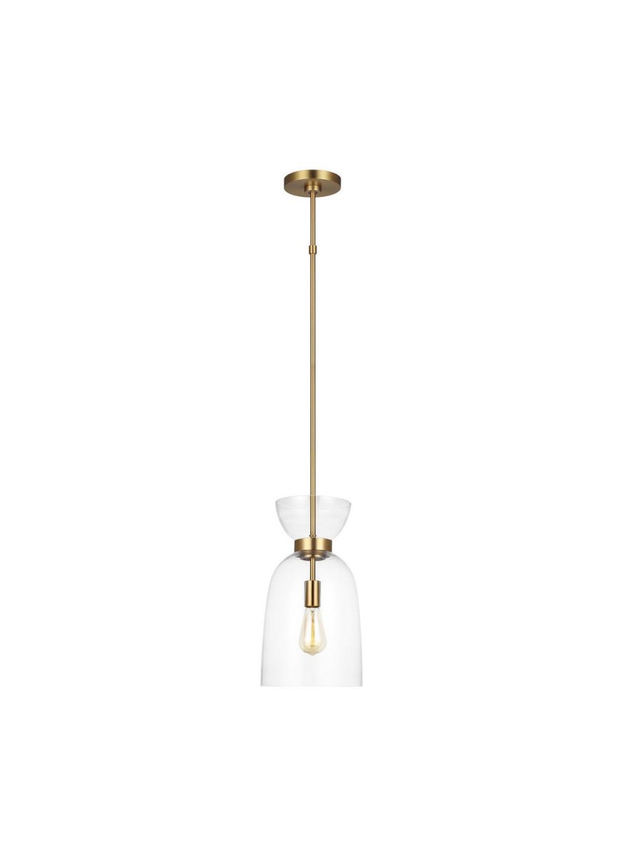 Mini-suspension Londyn - Laiton bruni avec verre transparent by Visual Comfort Studio | Luminaires & cie