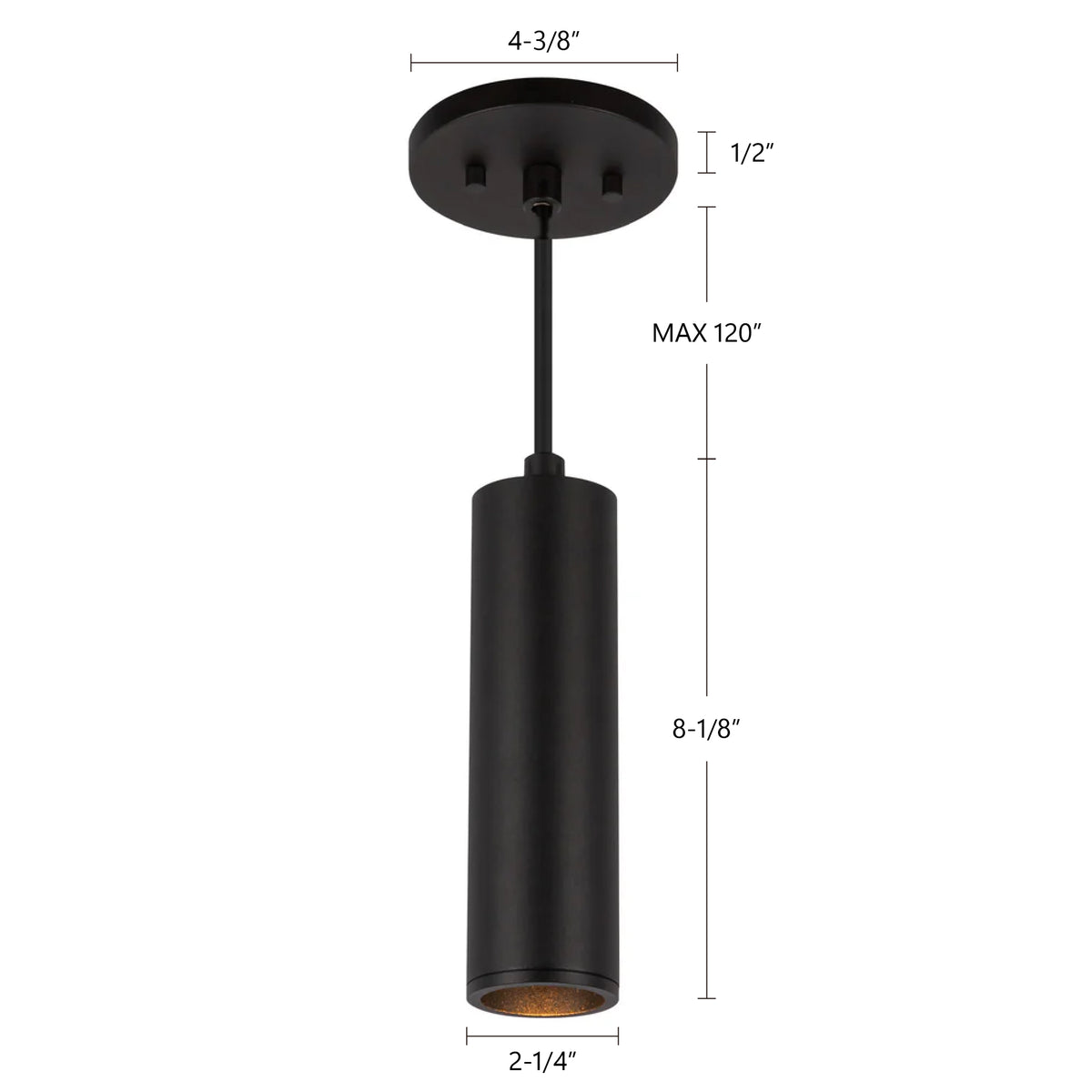 Mini-suspension Lorna Blanc, 2 1/4", 8 1/8" – vue 3