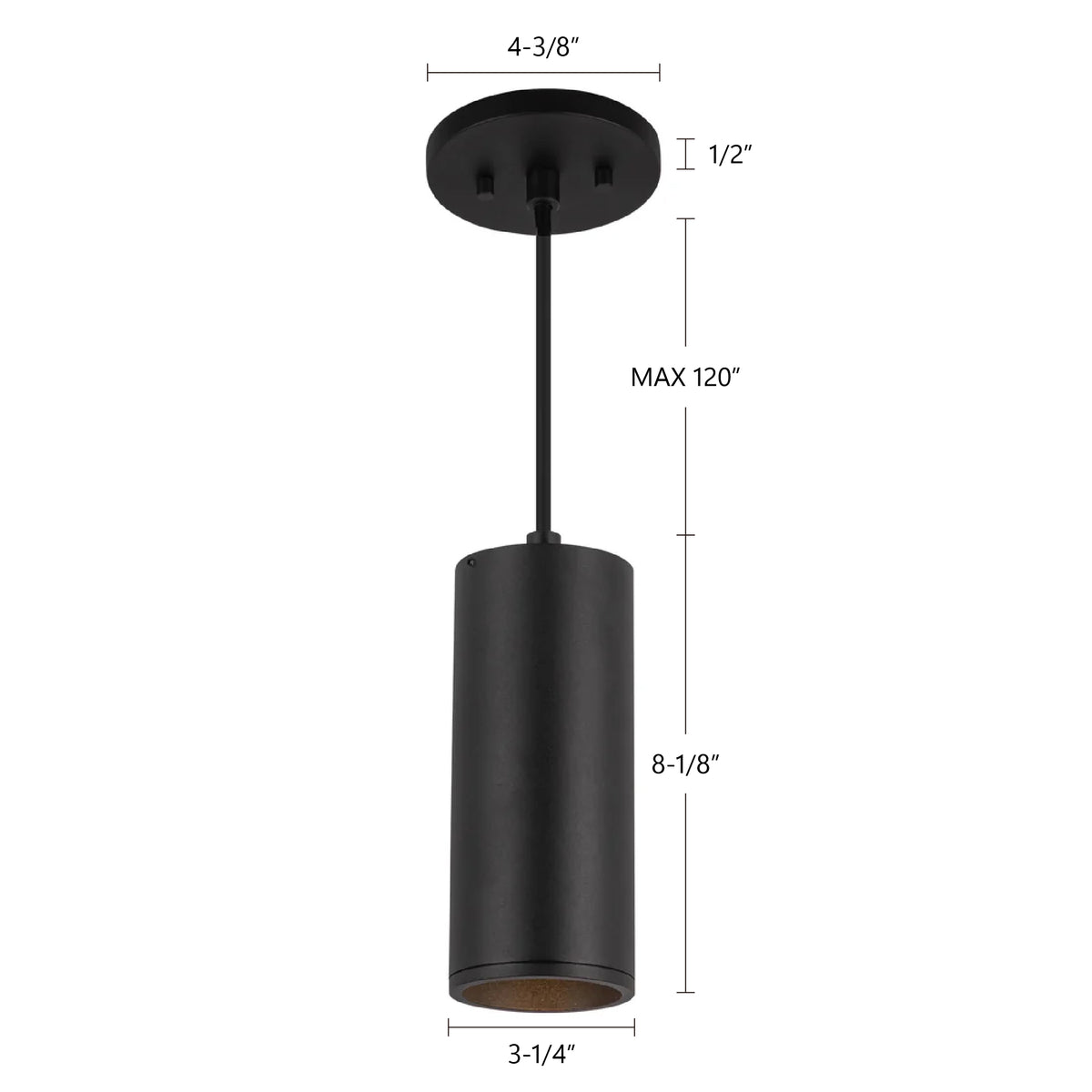 Mini-suspension Lorna Blanc, 3 1/4", 8 1/8" – vue 3