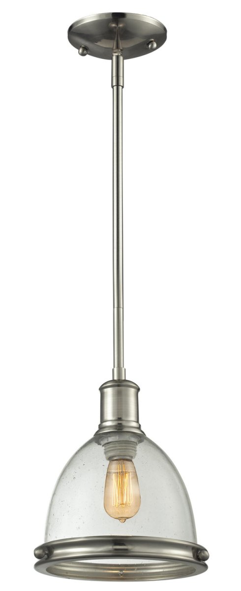 Mini-suspension Mason - Nickel brossé Grené transparent by Z-Lite | Luminaires & cie