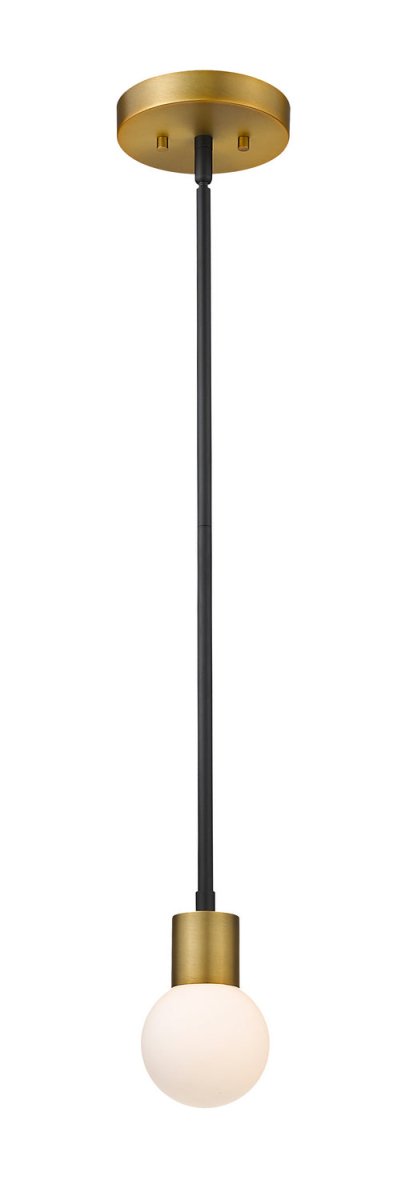 Mini-suspension Neutra - Noir mat + Laiton fonderie by Z-Lite | Luminaires & cie