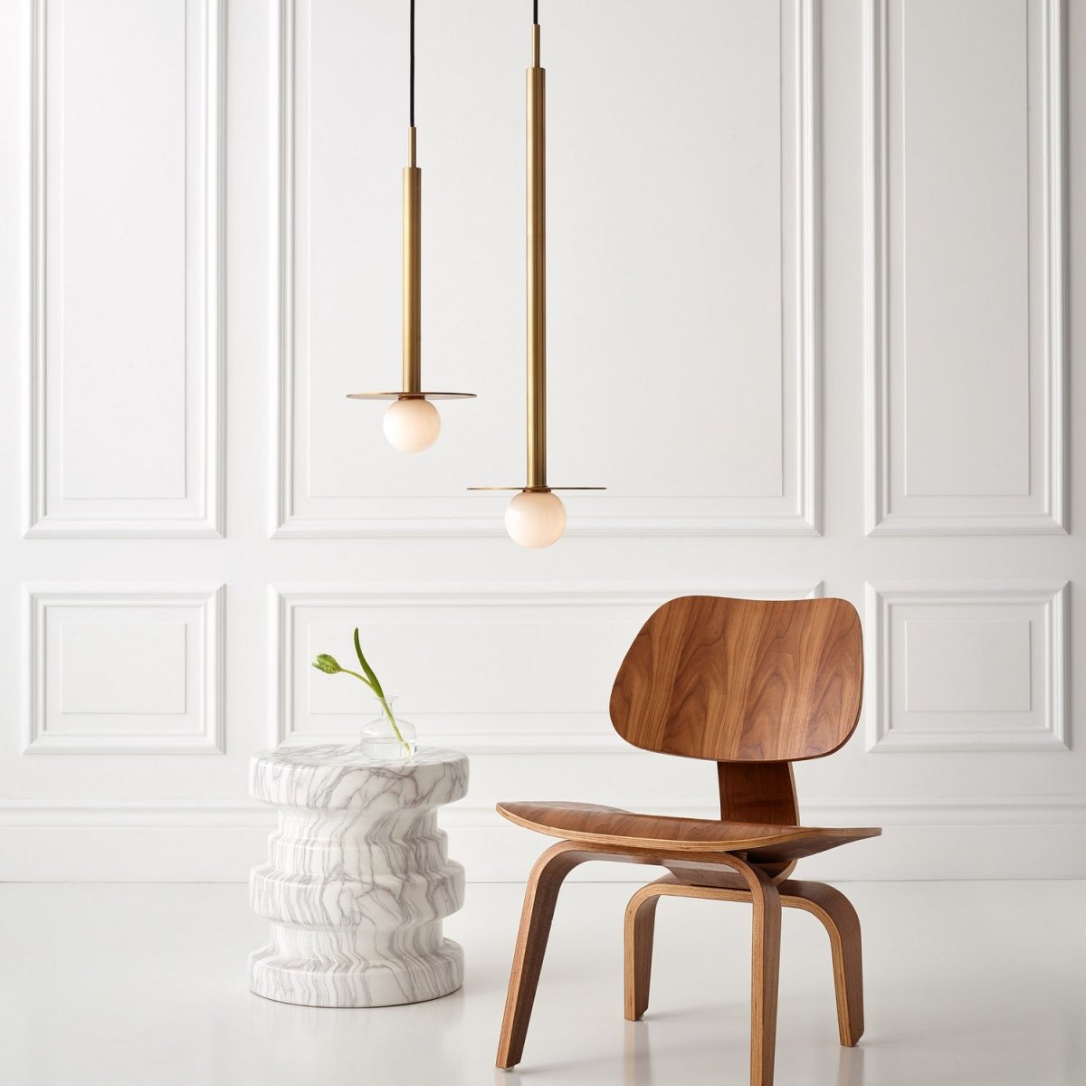 Mini-suspension Nodes - Blanc mat 20" by Visual Comfort Studio | Luminaires & cie