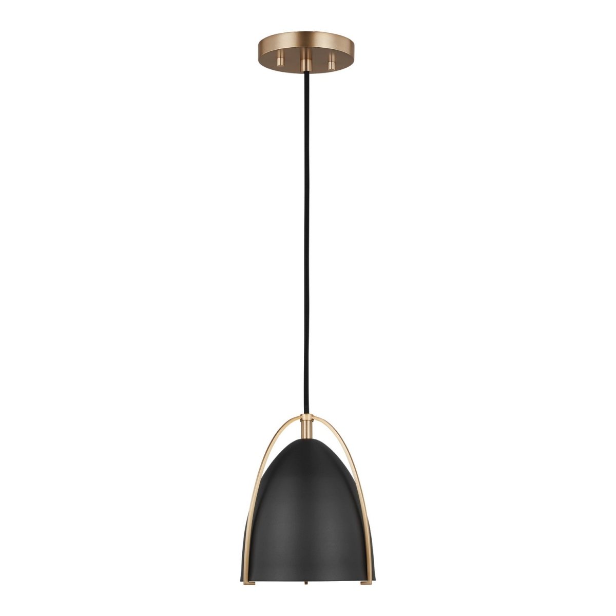 Mini-suspension Norman - Laiton satiné Noir minuit by Visual Comfort Studio | Luminaires & cie