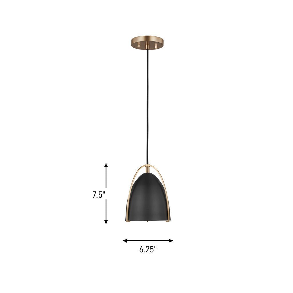 Mini-suspension Norman - Laiton satiné Blanc mat by Visual Comfort Studio | Luminaires & cie