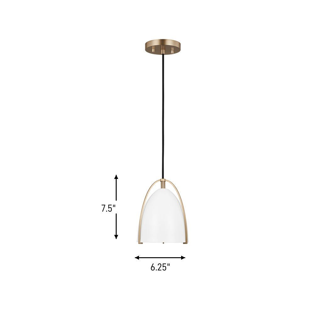 Mini-suspension Norman - Laiton satiné Blanc mat by Visual Comfort Studio | Luminaires & cie