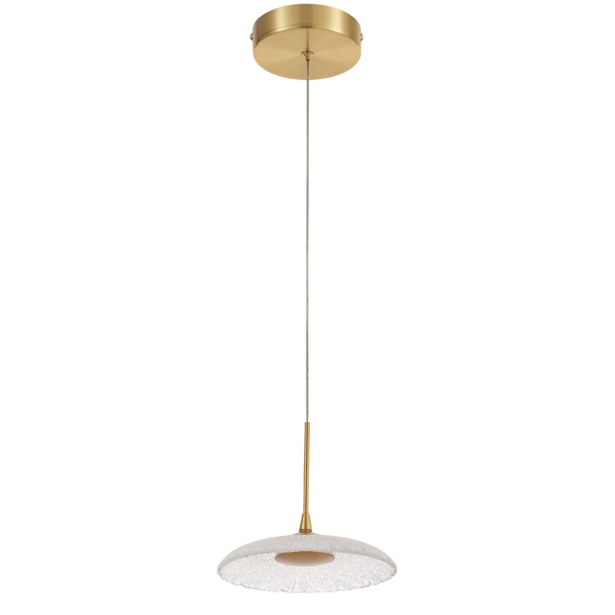 Mini-suspension Oriana Transparent texturé / Laiton vieilli – Dainolite