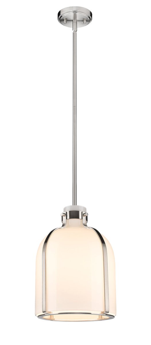 Mini-suspension Pearson - Nickel brossé Opale blanc by Z-Lite | Luminaires & cie