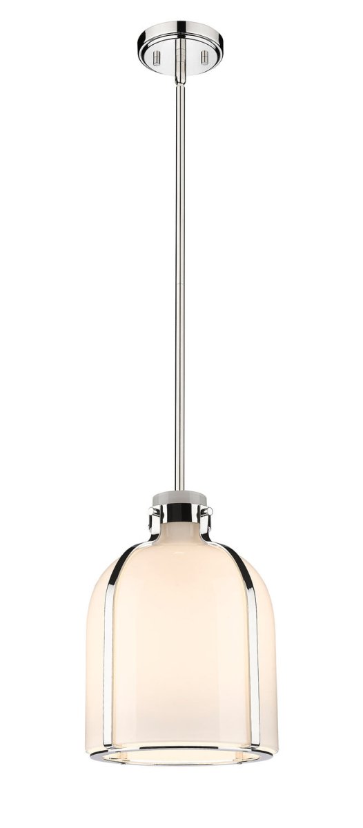 Mini-suspension Pearson - Nickel poli Opale blanc by Z-Lite | Luminaires & cie