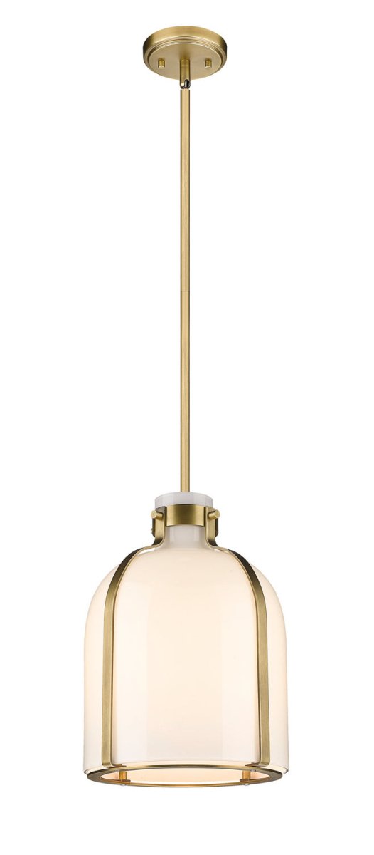 Mini-suspension Pearson - Laiton frotté Opale blanc by Z-Lite | Luminaires & cie