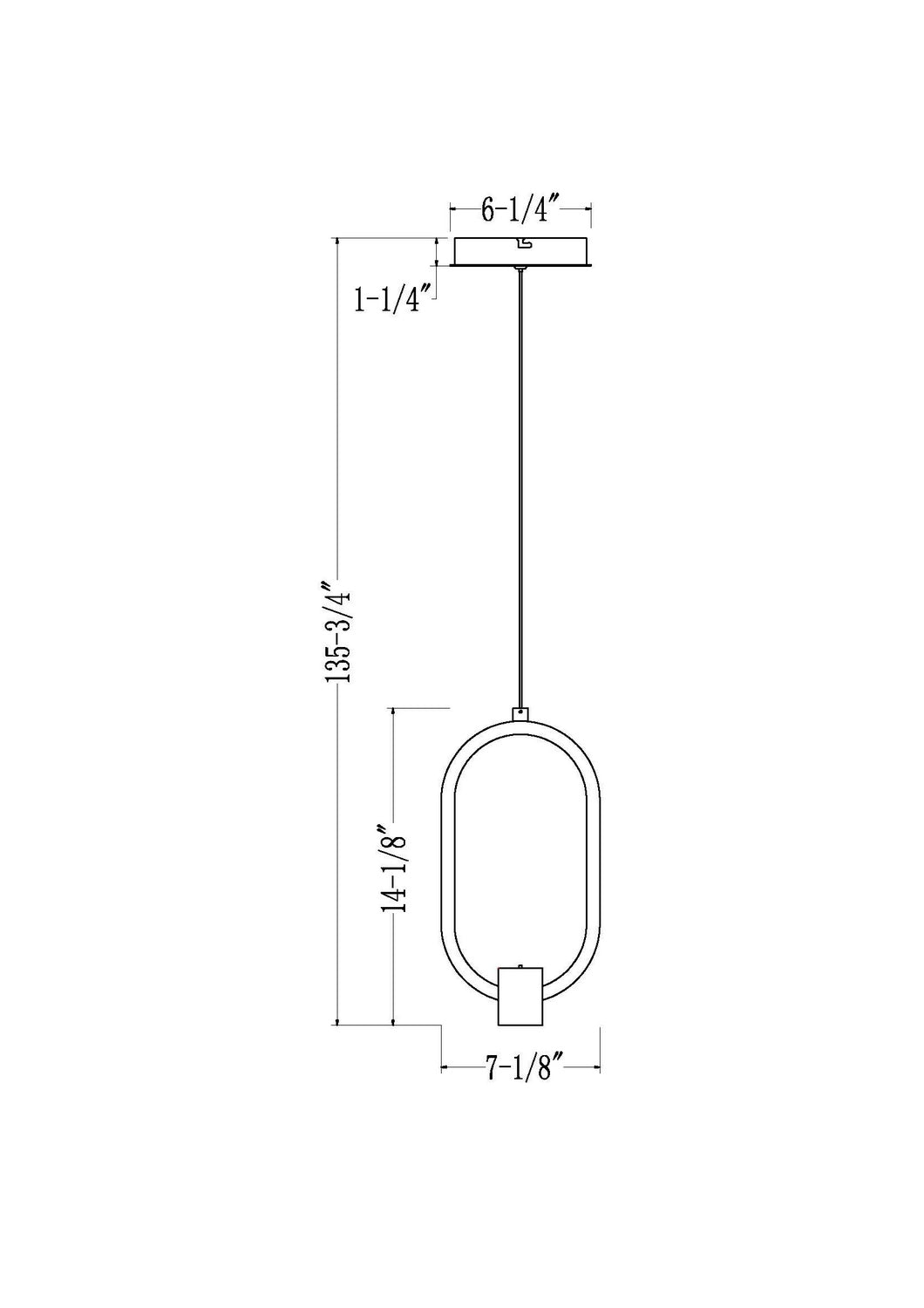 Mini-suspension Saros 7 1/4" – vue 6