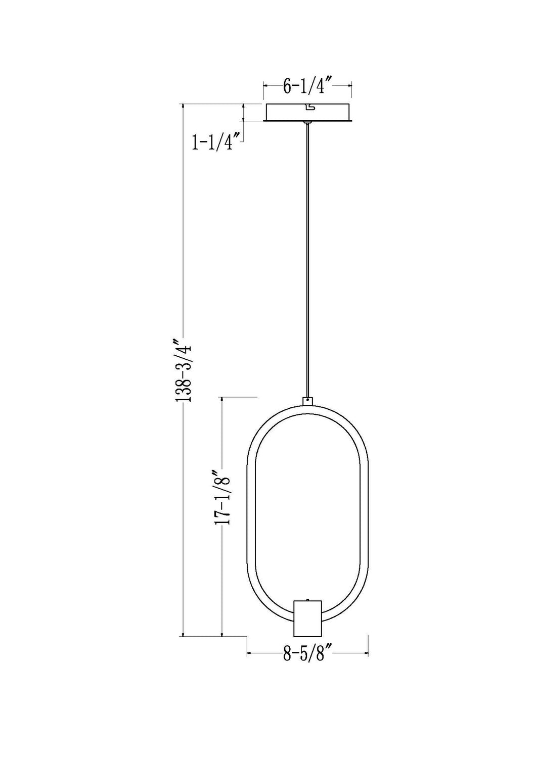 Mini-suspension Saros 8 3/4" – vue 6