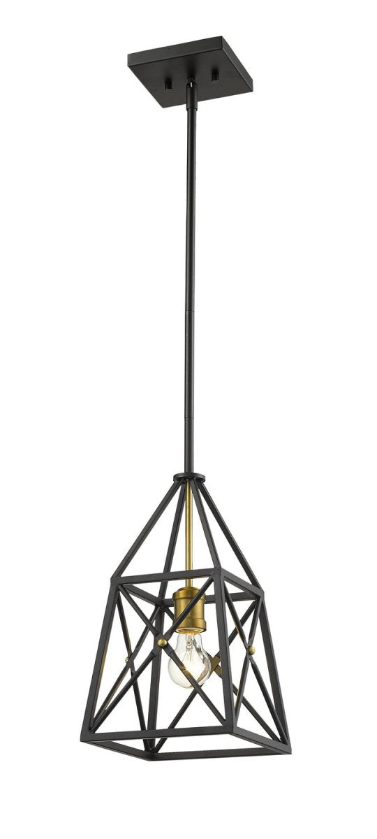 Mini-suspension Trestle - Noir mat + Laiton vieilli by Z-Lite | Luminaires & cie