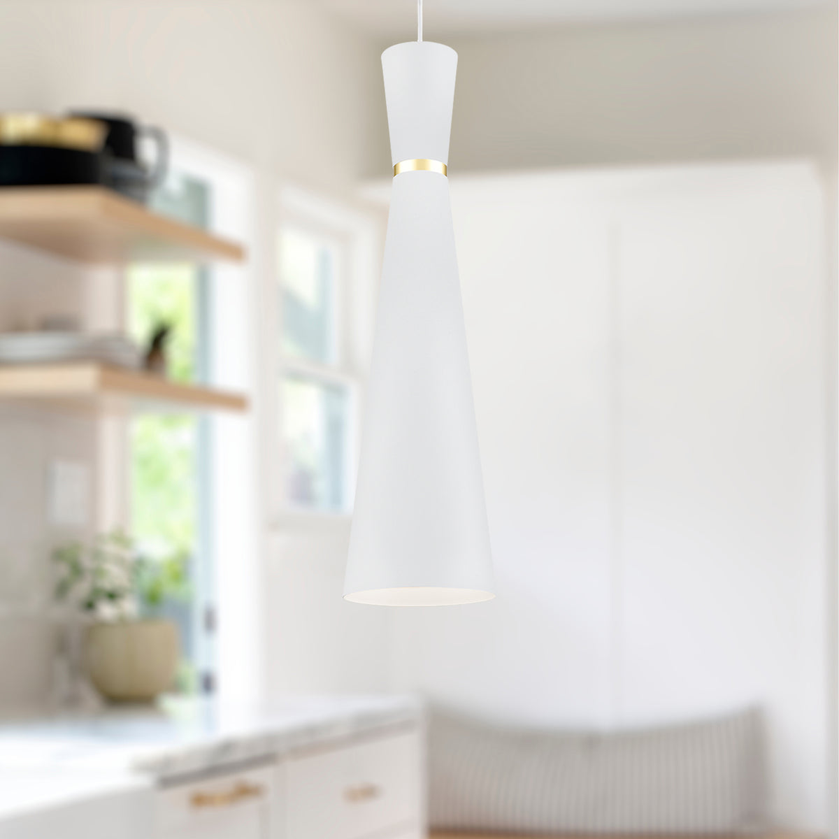 Mini-suspension Vanderbilt Blanc / Or, 5 7/8" – vue 2