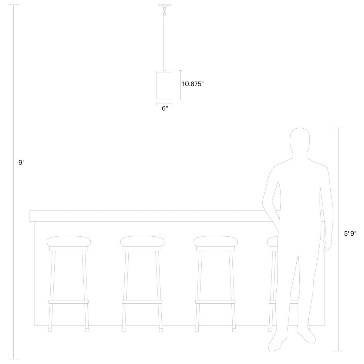 Mini-suspension Zire - Nickel brossé 6" by Visual Comfort Studio | Luminaires & cie