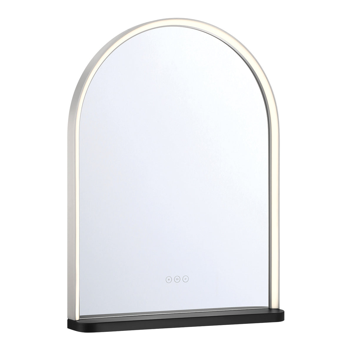 Miroir éclairant DEL Serin Nickel satiné - Noir mélangé, 24" – vue 2