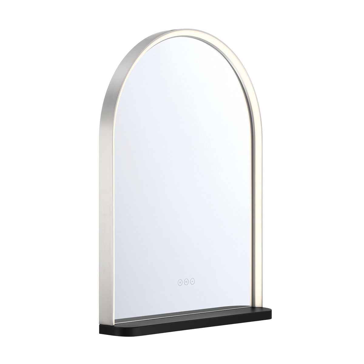 Miroir éclairant DEL Serin Nickel satiné - Noir mélangé, 24" – vue 3
