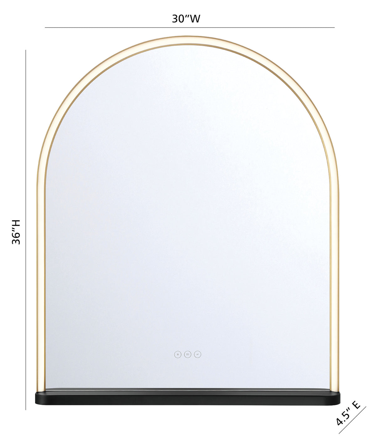 Miroir éclairant DEL Serin Or-Noir mélangé, 30" – vue 2