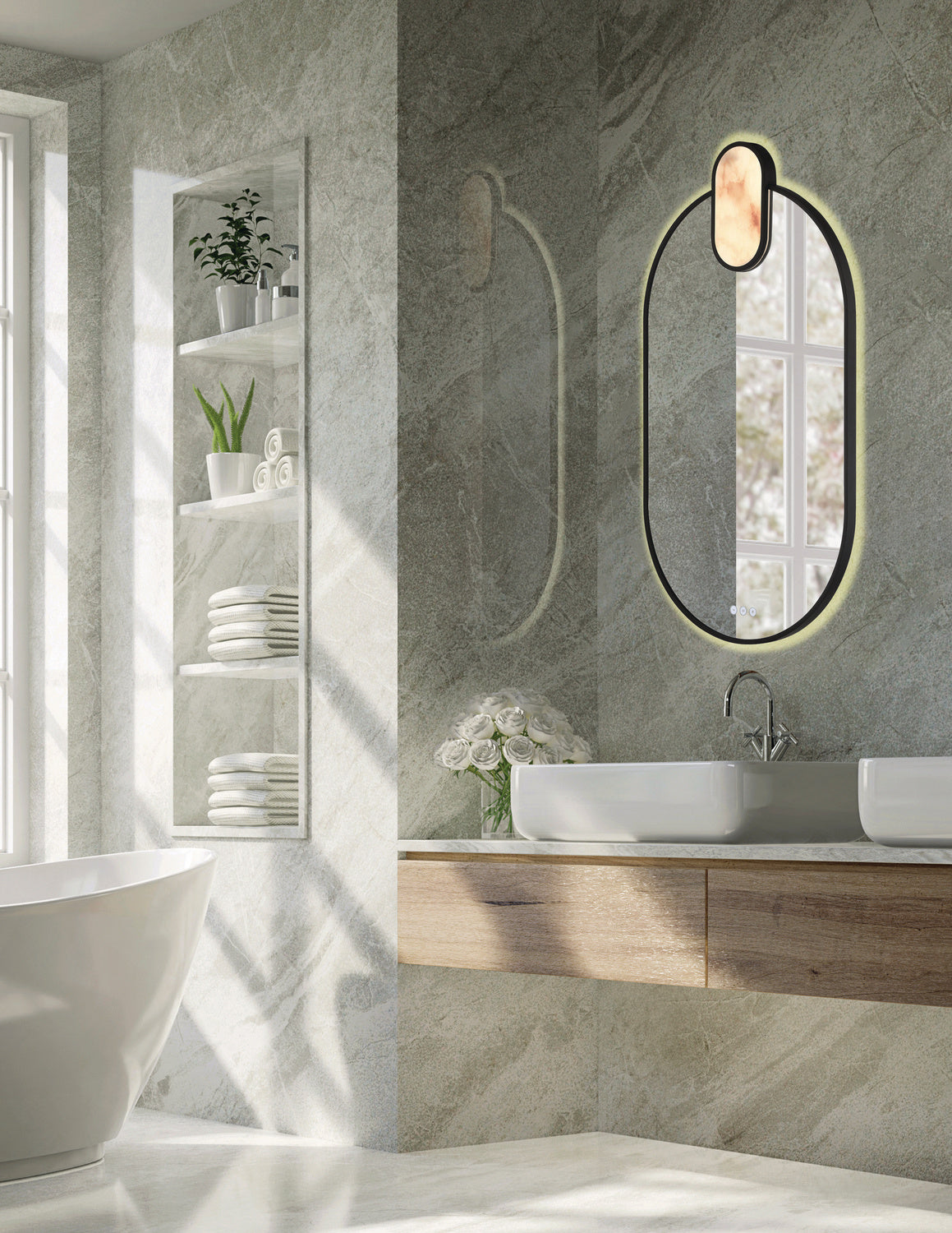 Miroir mural Mrissa Noir mat, 39" – vue 2