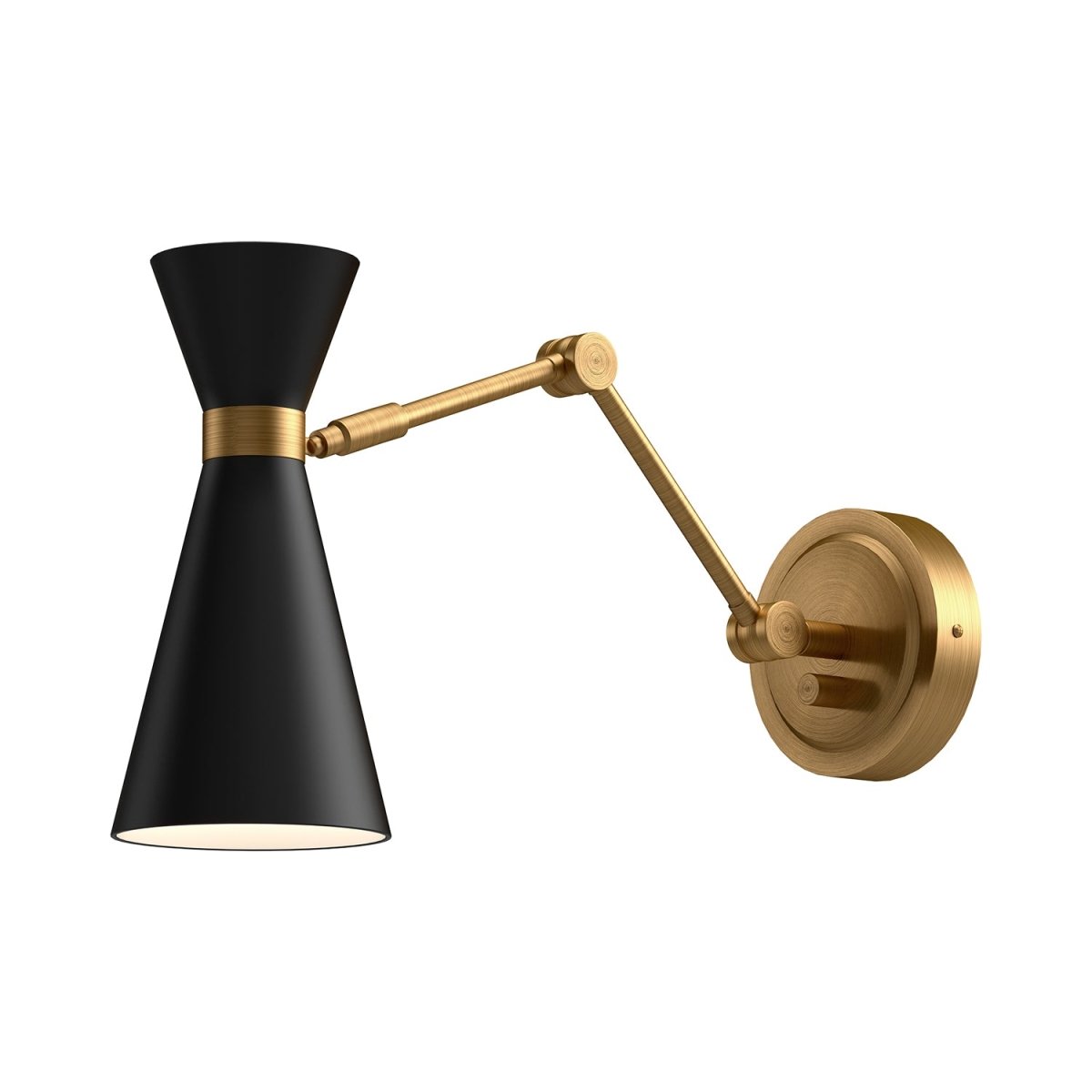 Murale à bras Blake - Or vieilli / noir mat by Alora Lighting | Luminaires & cie