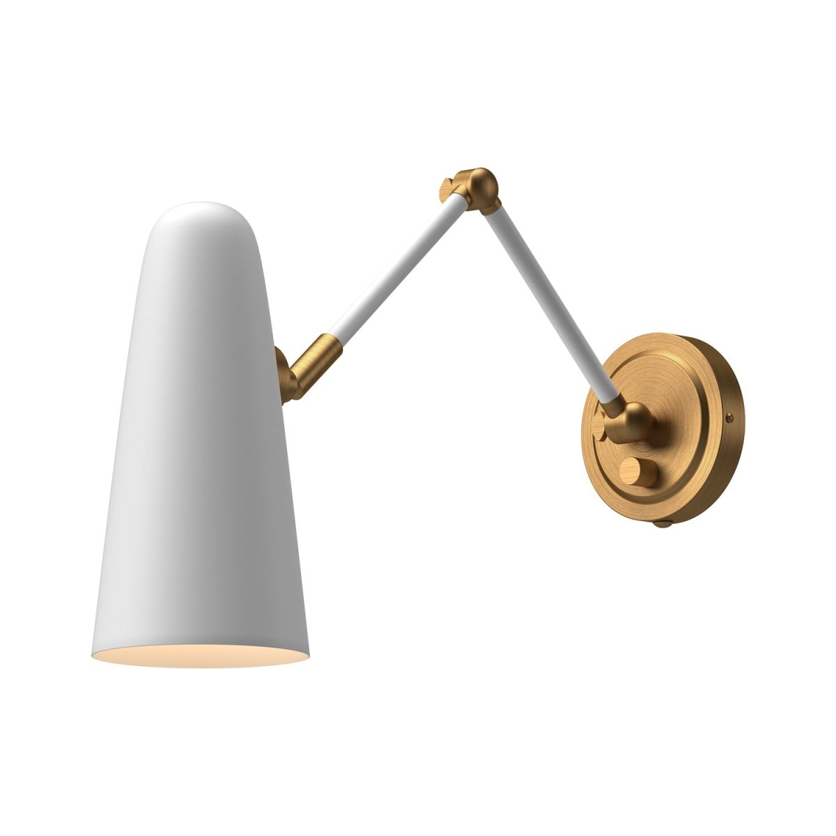 Murale à bras Daniel - Or vieilli / blanc by Alora Lighting | Luminaires & cie