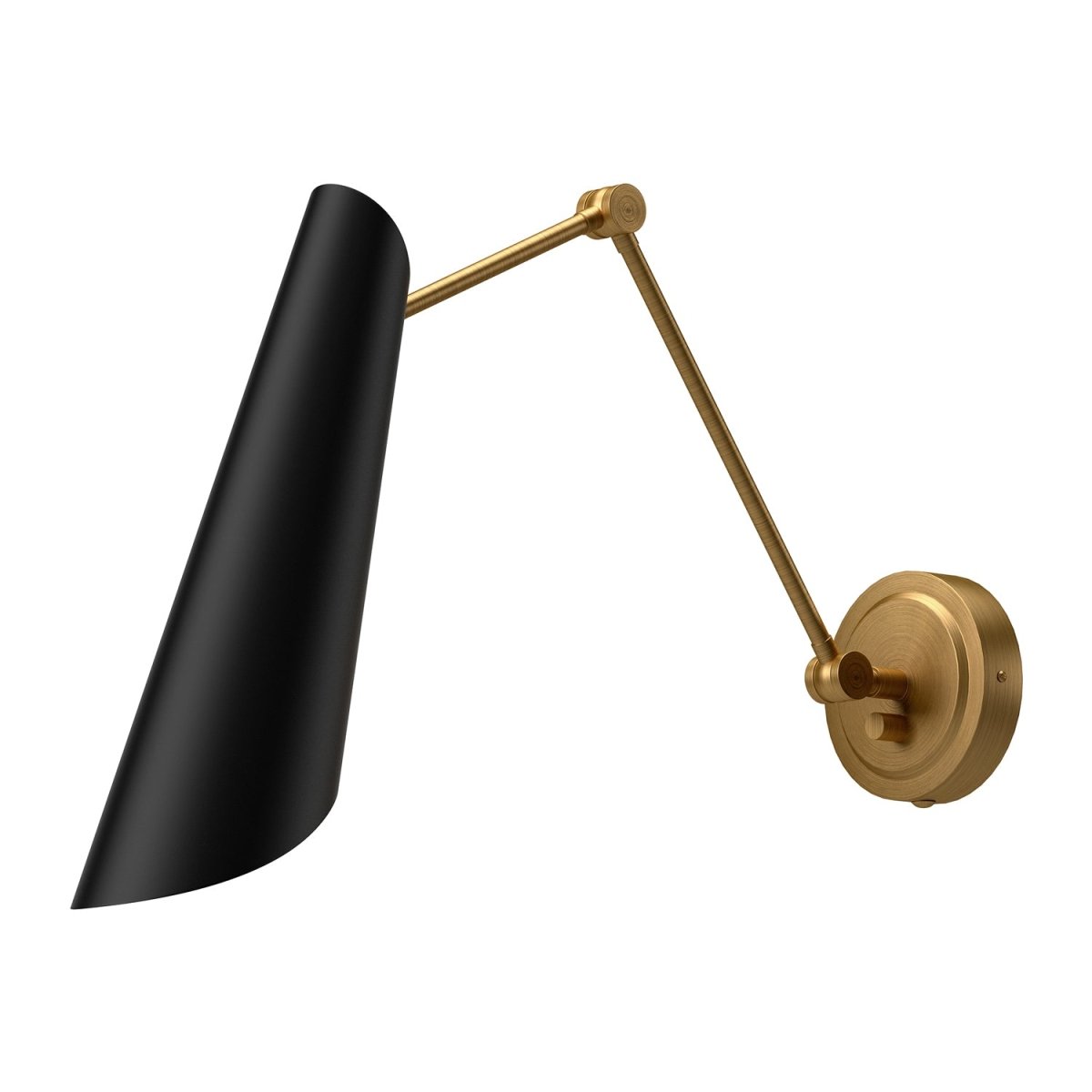 Murale à bras Gabriel - Or vieilli / noir mat by Alora Lighting | Luminaires & cie