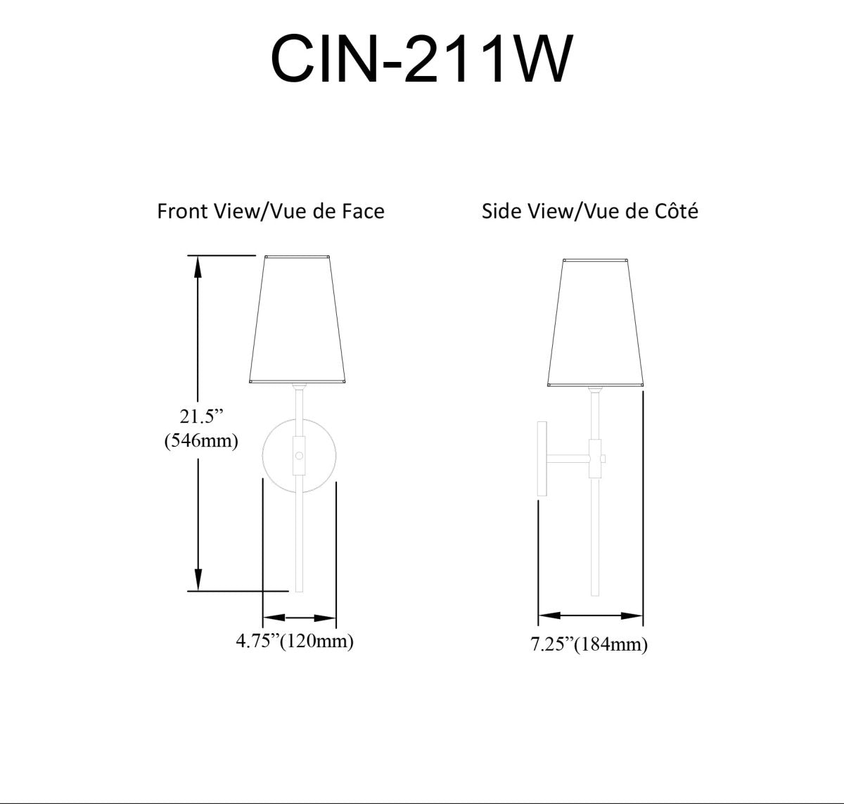 Murale abat - jour Cinthia - Noir mat by Dainolite | Luminaires & cie