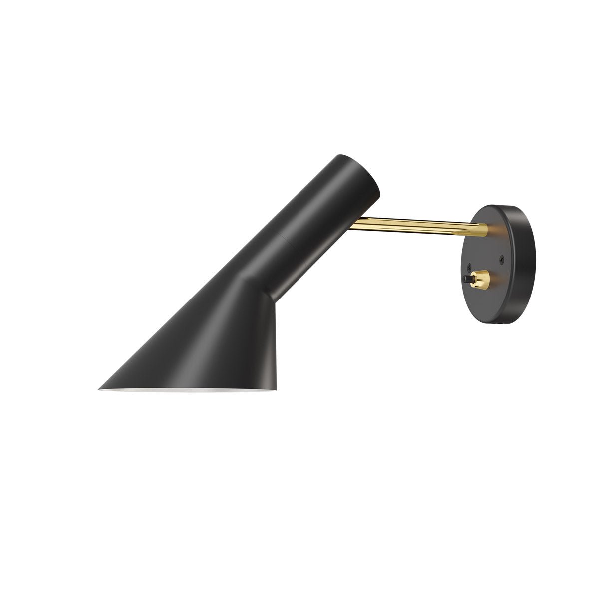 Murale AJ - Noir/Laiton Avec interrupteur by Louis Poulsen | Luminaires & cie