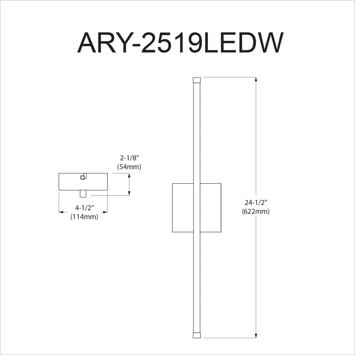 Murale Array - Noir 2 1/4" Éclairage de face by Dainolite | Luminaires & cie