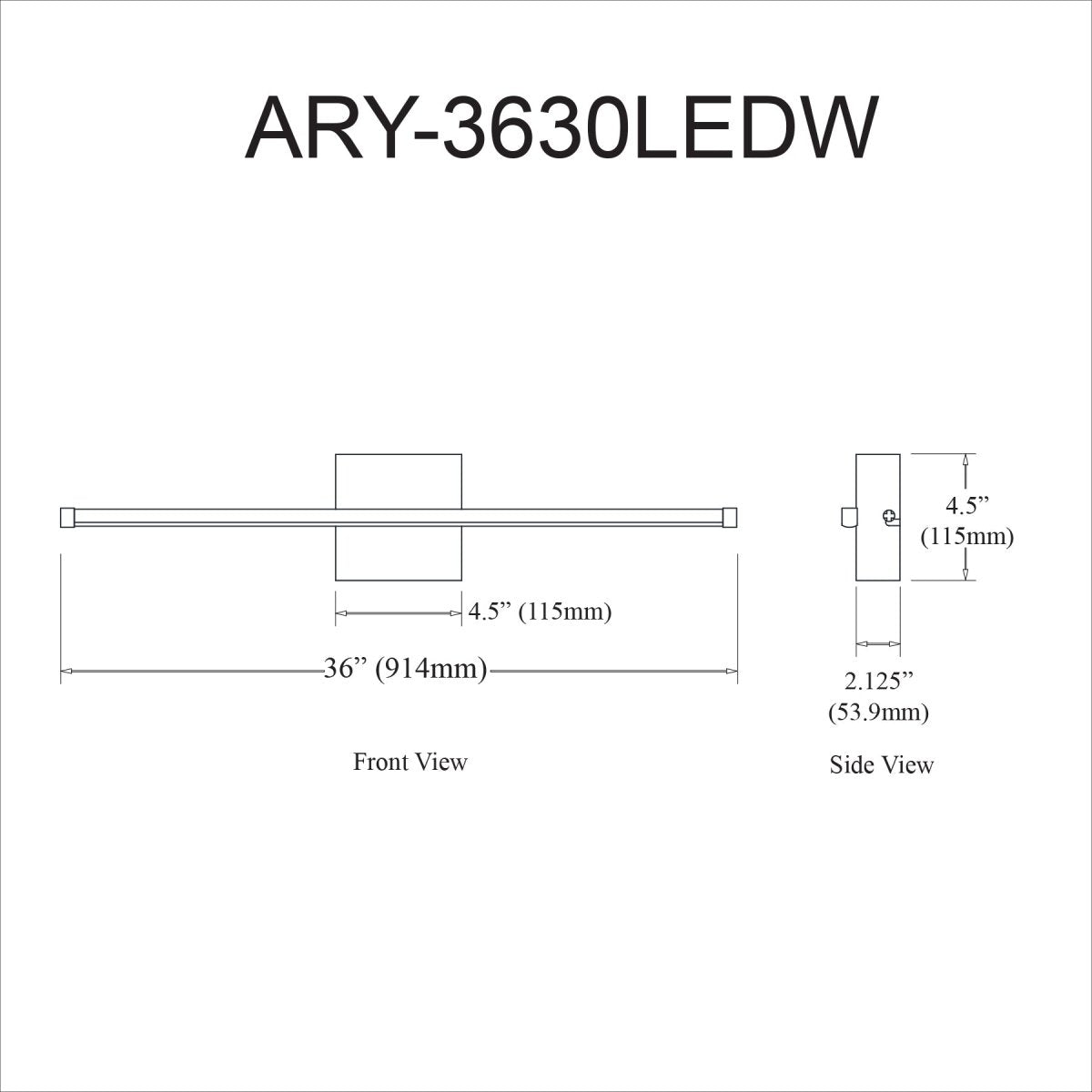 Murale Array - Noir 2" Éclairage vers le bas by Dainolite | Luminaires & cie