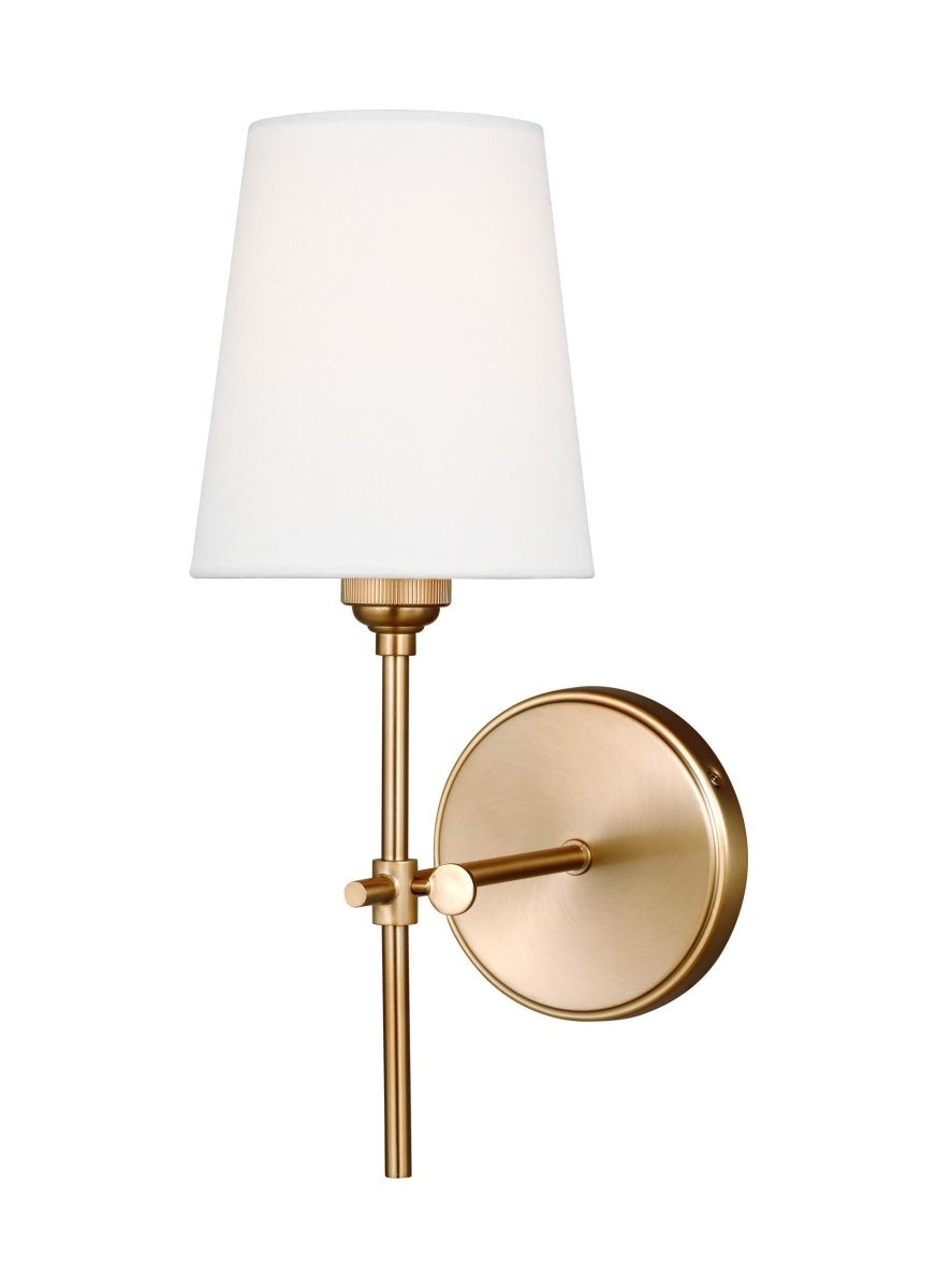 Murale Baker - Laiton satiné Lin blanc Ampoules non - incluses by Visual Comfort Studio | Luminaires & cie