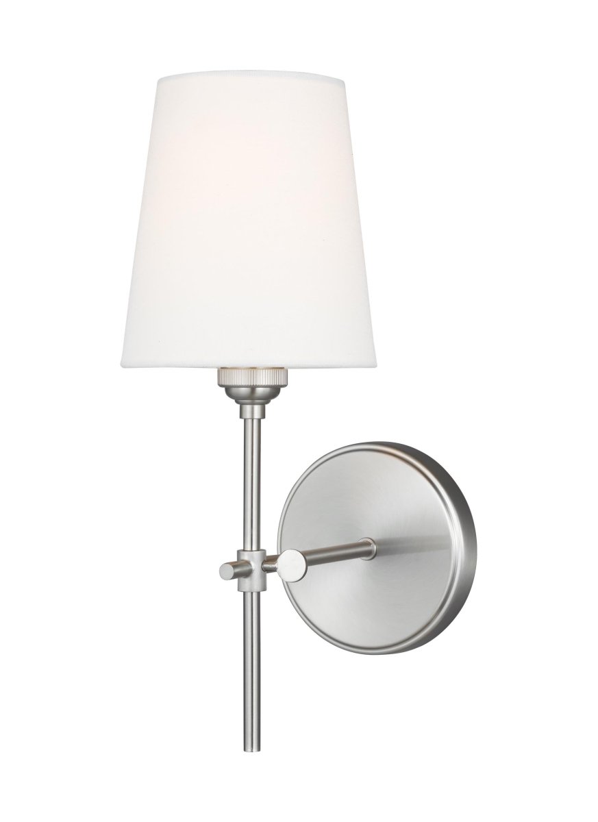Murale Baker - Nickel brossé Lin blanc Ampoules DEL incluses by Visual Comfort Studio | Luminaires & cie